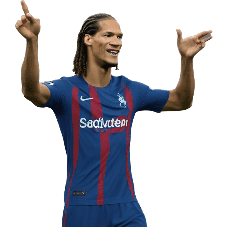 Van Dijk raises his hand emoji