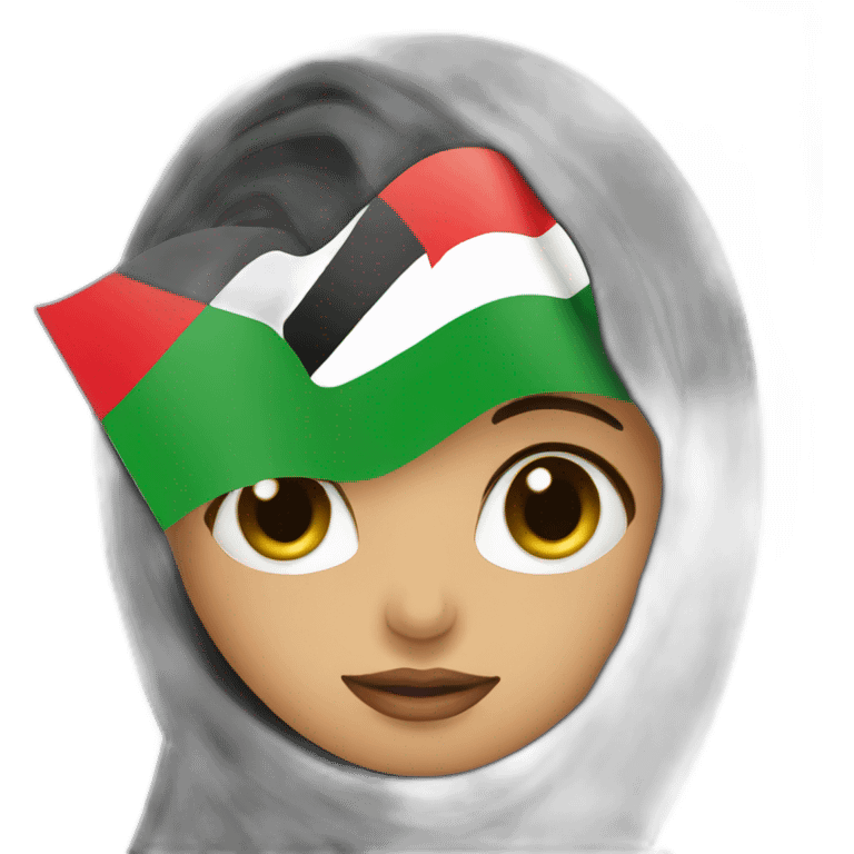 Arab women holding Palestinian flag emoji