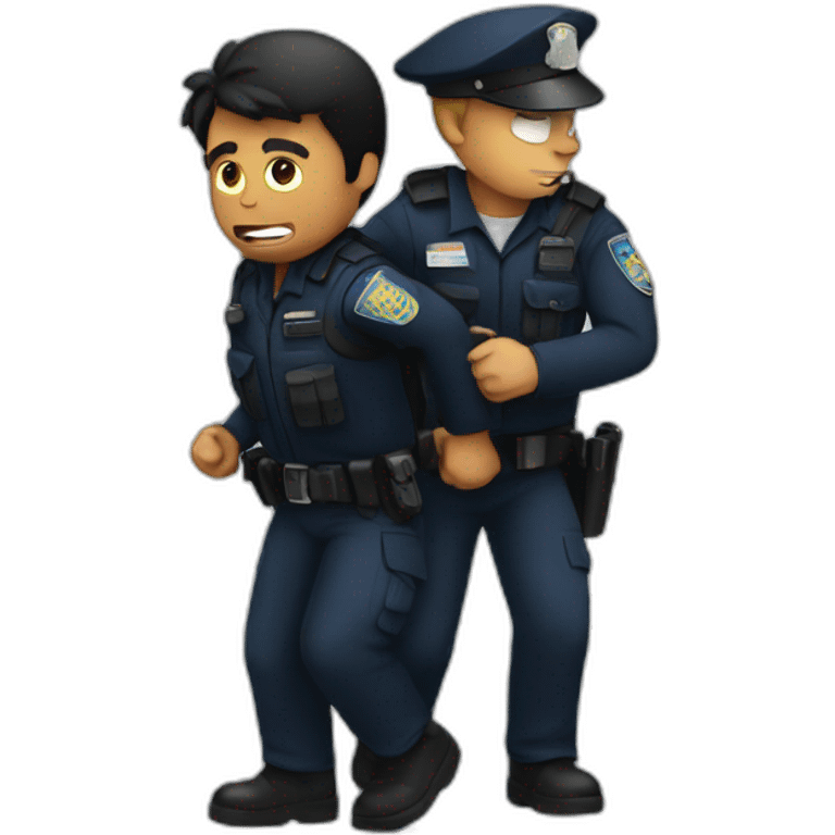 police arresting terrorist emoji