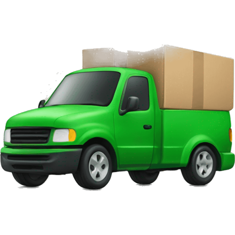 green delivery car with drver emoji