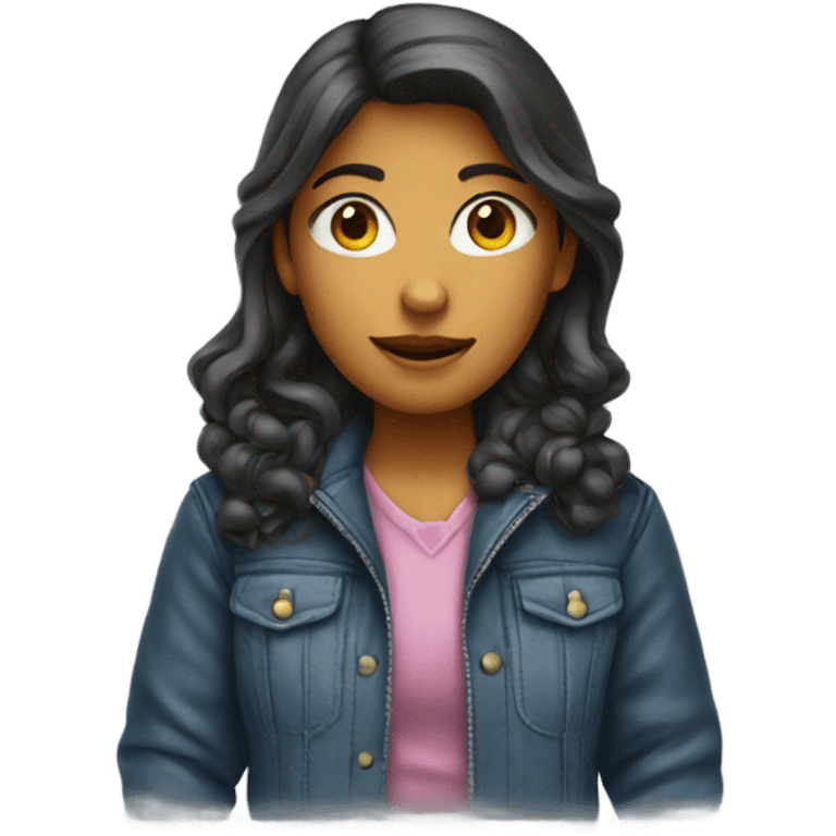 A girl wearing a jacket emoji