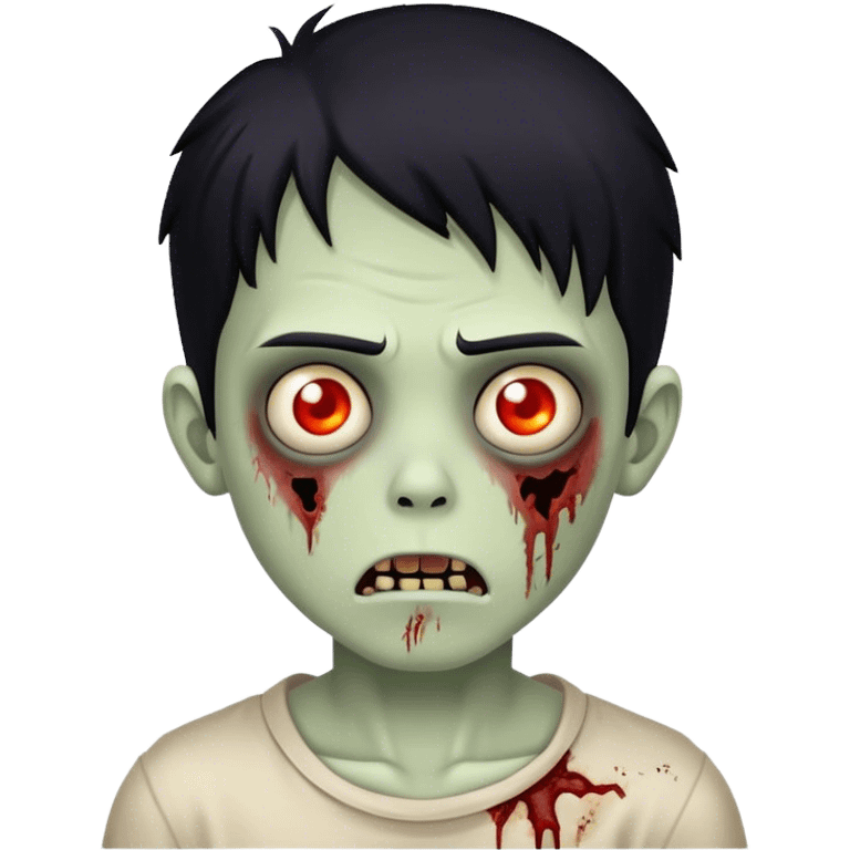 Boy zombie with black hair emoji