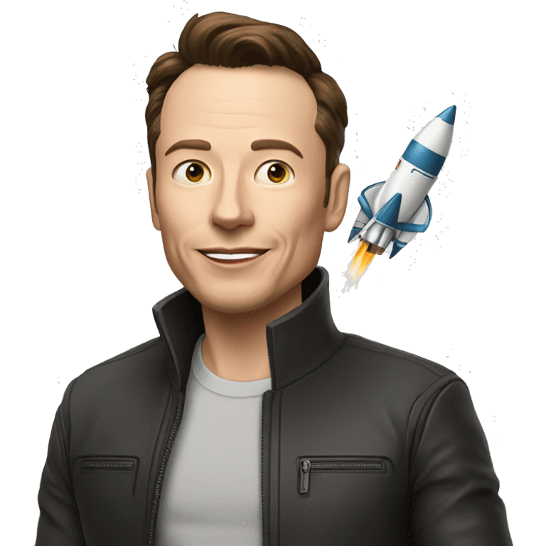 ilon musk with rocket emoji