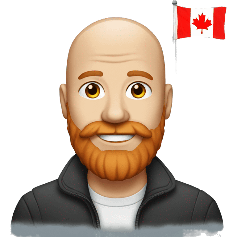 A bald man with a red beard and a Canadian flag emoji