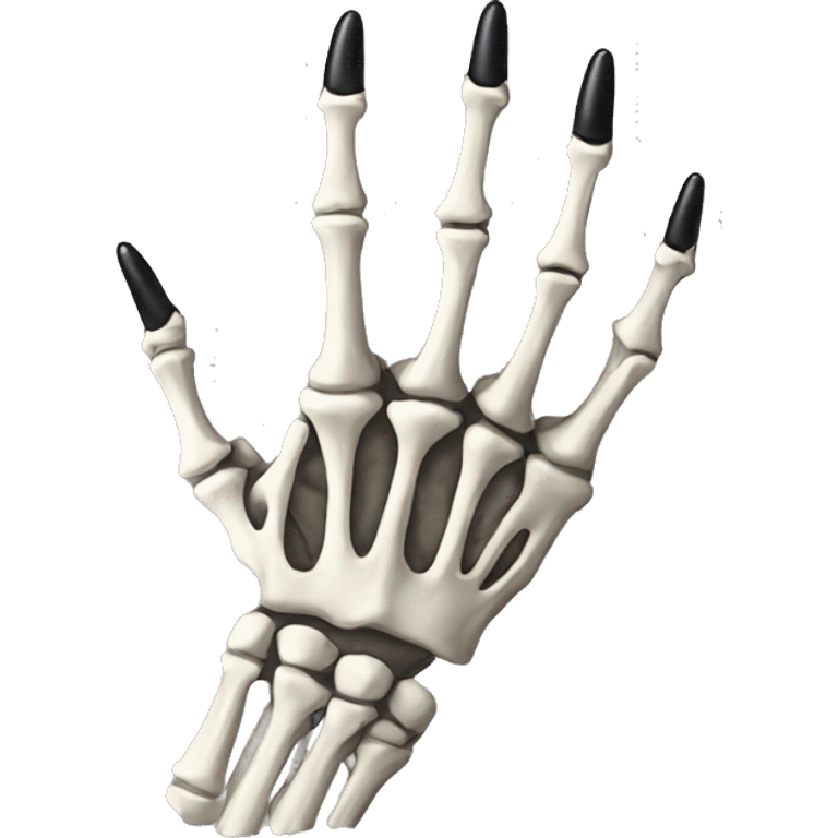 skeleton hand with long black nails emoji