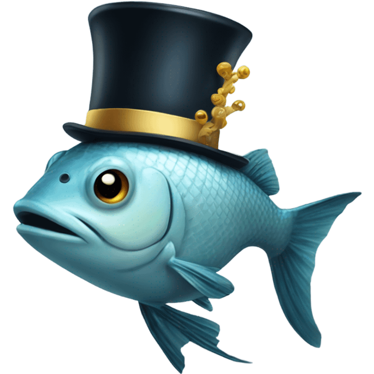 Fish in a top hat  emoji