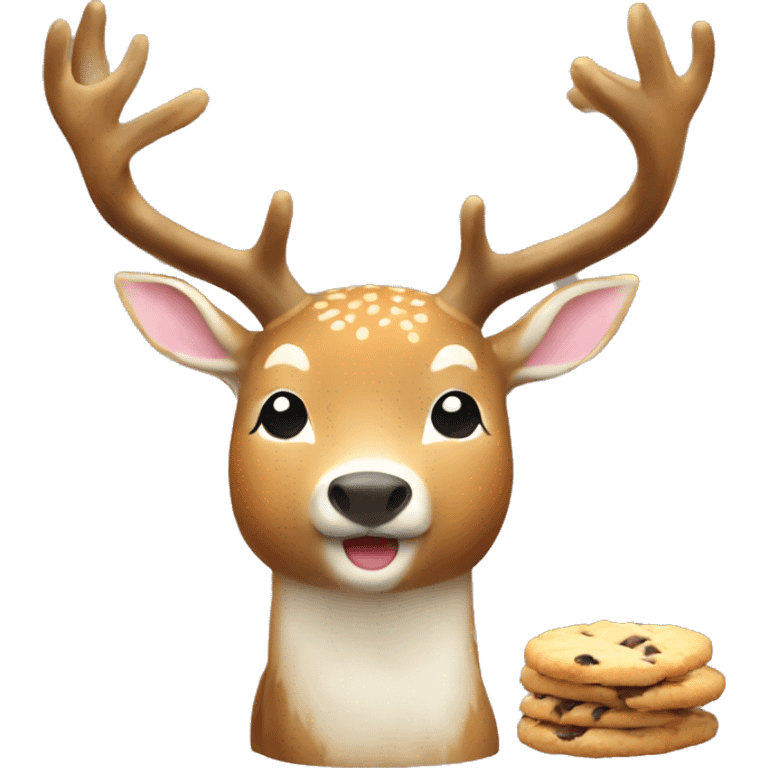 Deer from Japan eating cookie emoji