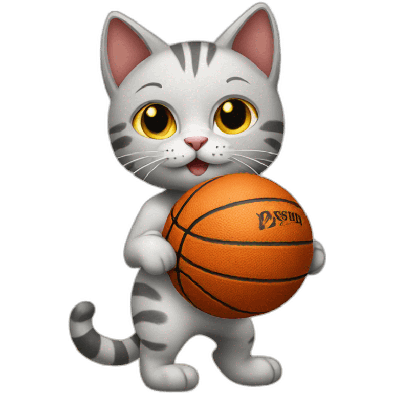 Cat playing basketball emoji