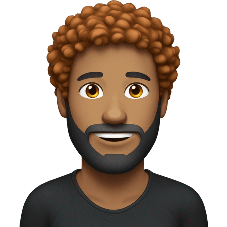 fair skin, Red-haired man with curly hair and a beard, wearing a black Nike t-shirt  emoji