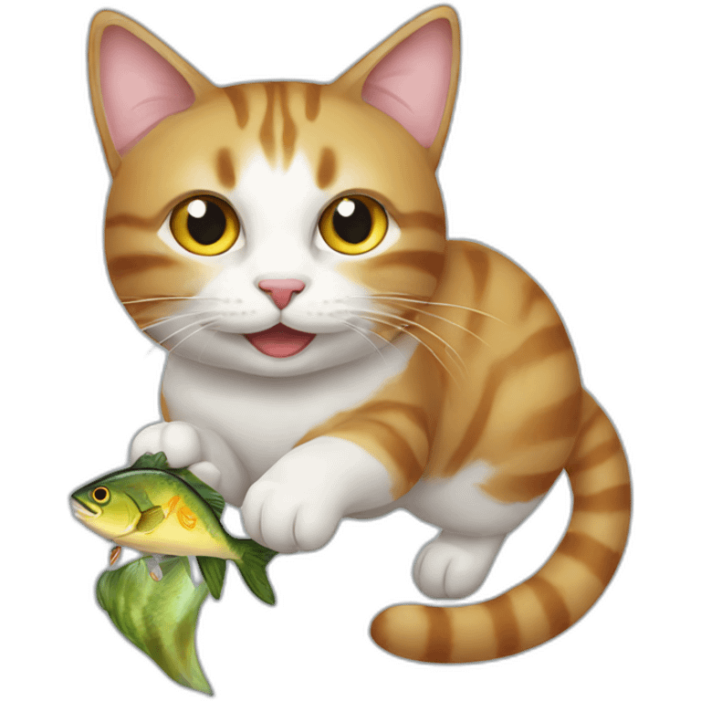 cat with caught fish emoji