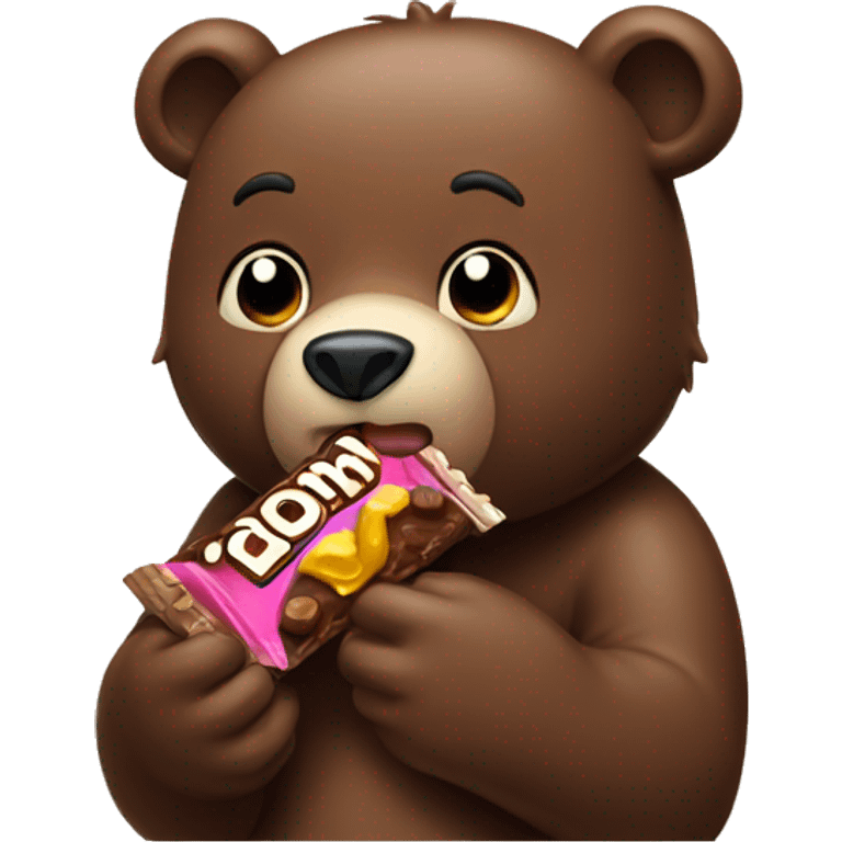 bear eating a candy bar emoji