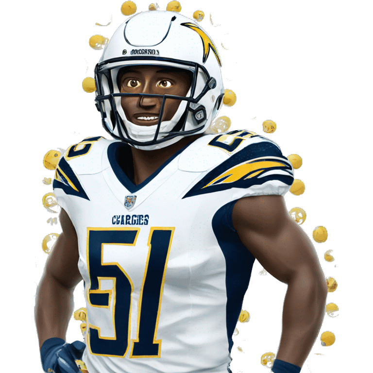 Chargers football player with 55 on front of jersey  emoji