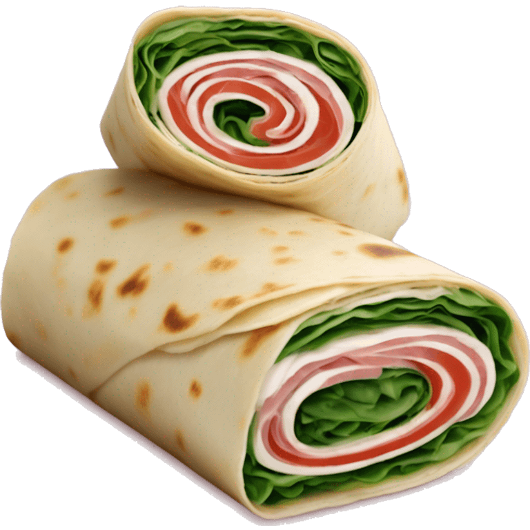 deli meat spinach cream cheese tortilla wrap emoji