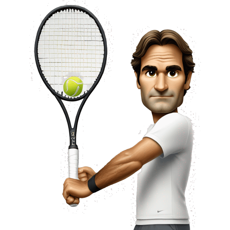 roger federer with a tennis racket emoji