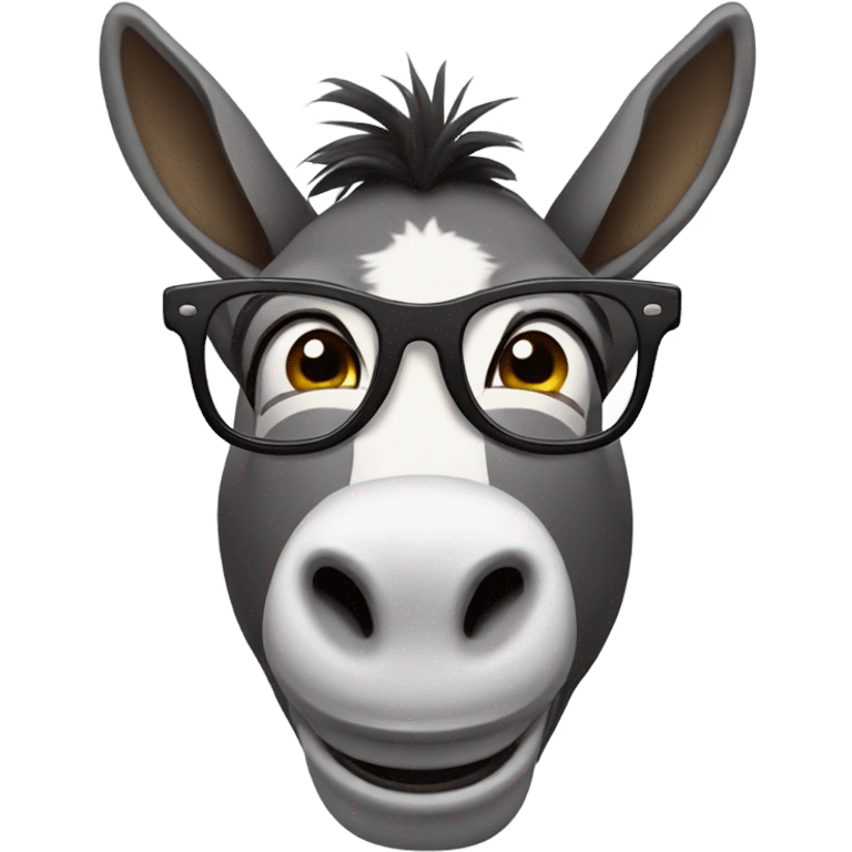 Donkey with glasses emoji