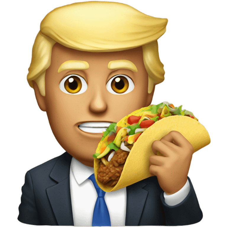 Donald Trump eating a taco emoji