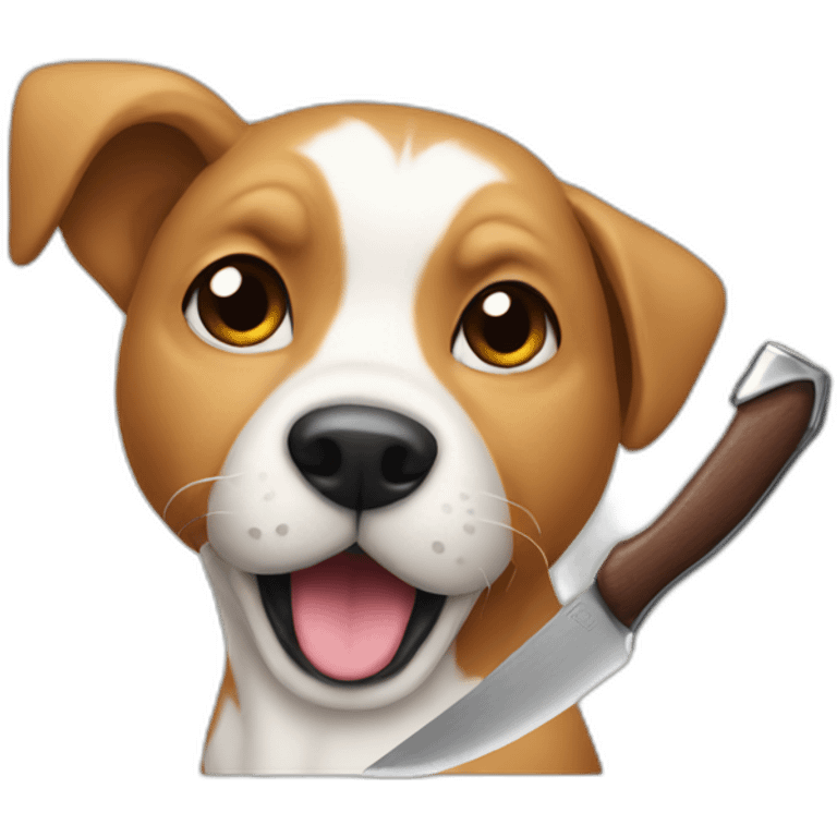 dog drinking a knife emoji