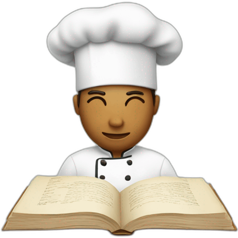 chef reading recipe book emoji