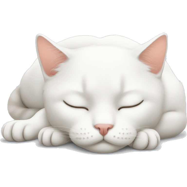 White Cat sleeping emoji