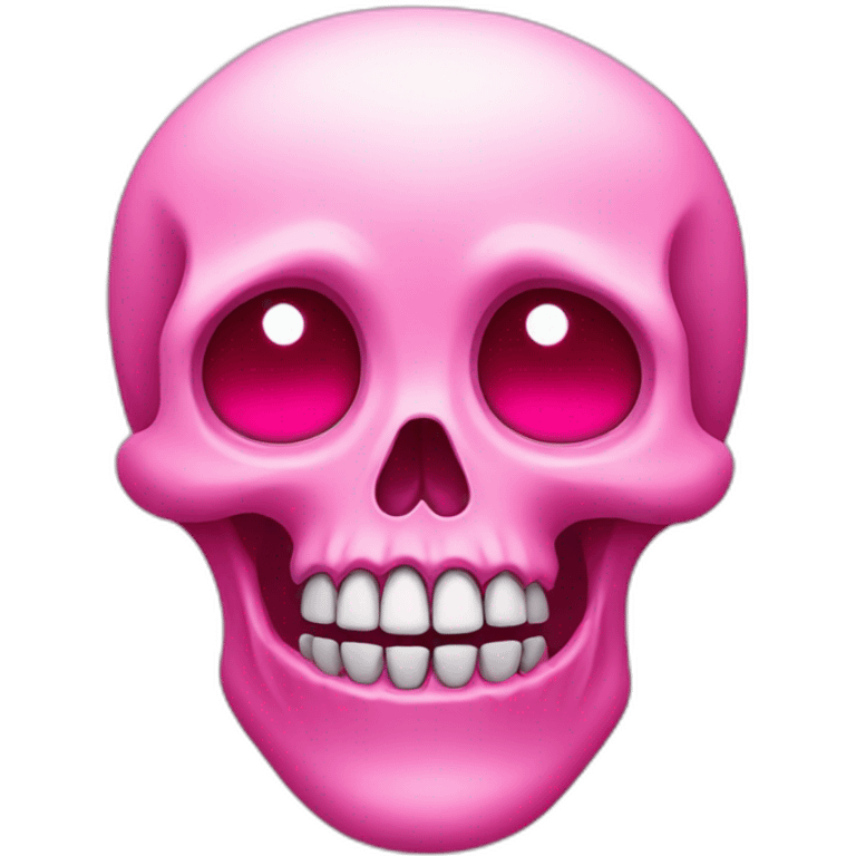 Pink skull with a heart eyes emoji