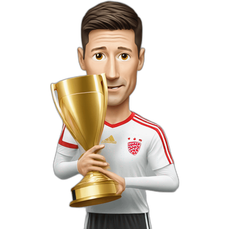 Lewandowski mit dem WM Pokal emoji