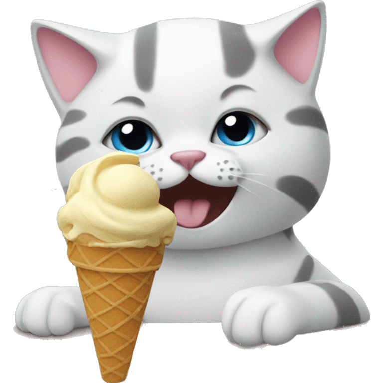 cat eating ice cream emoji