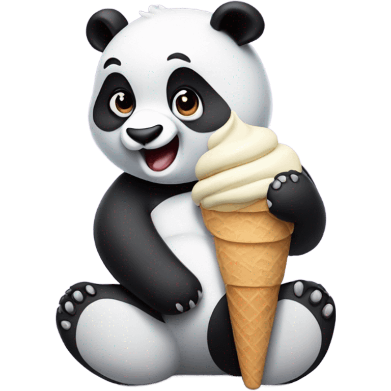 Panda eating ice cream emoji