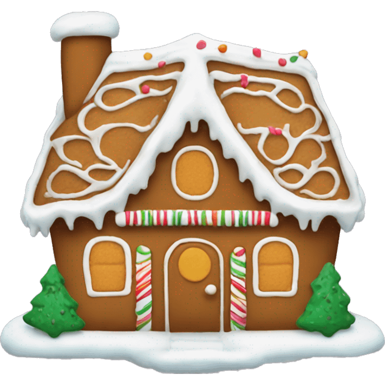 Gingerbread house with white icing emoji