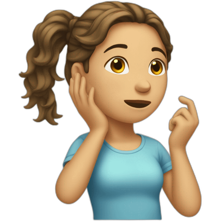 Girl Tucking hair behind ear with her hand emoji