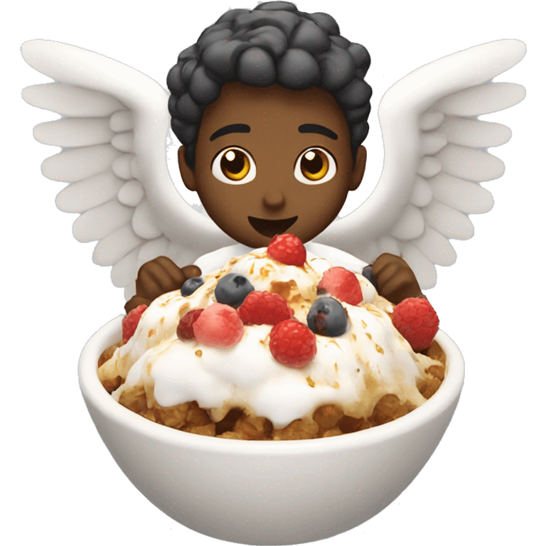 Angel eating bingsu emoji