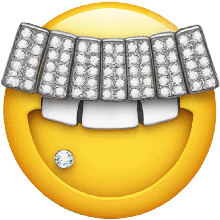 Smiley with diamond grill emoji