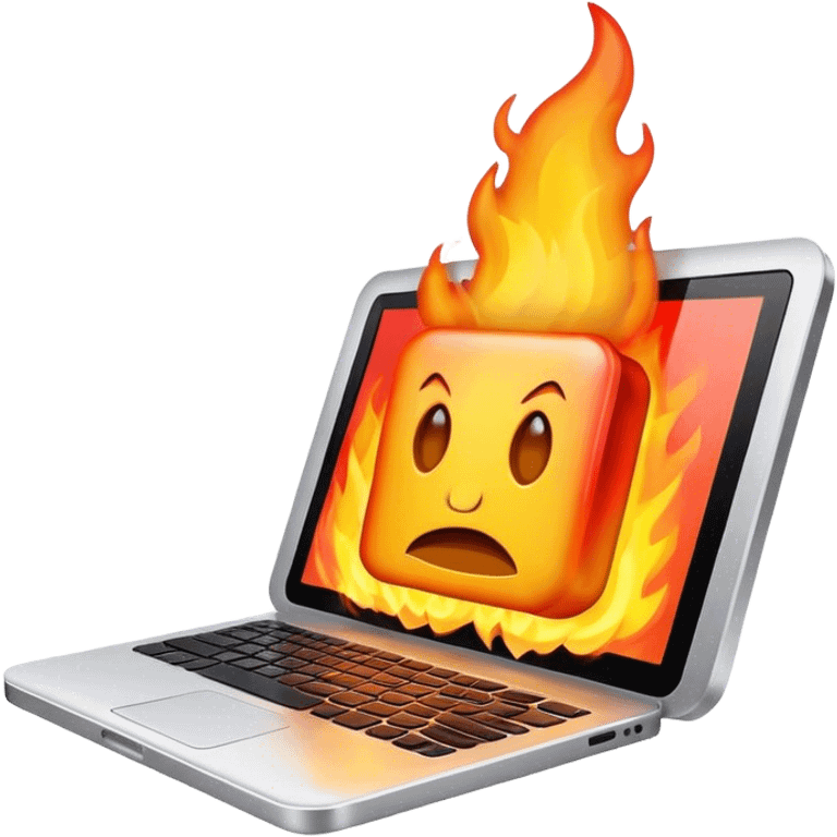 computer on fire emoji