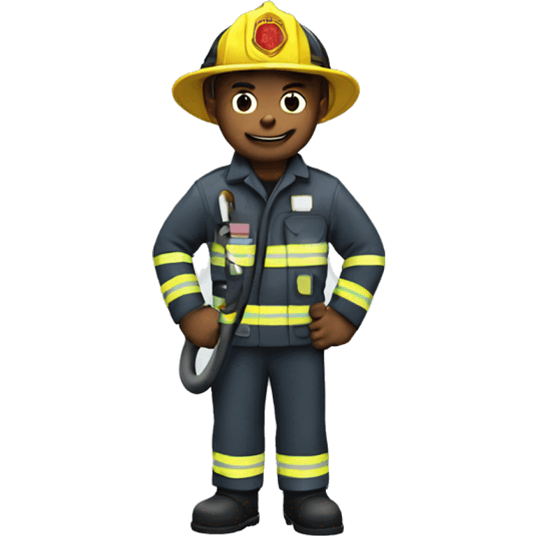 fire fighter, whole body, holding a hose emoji