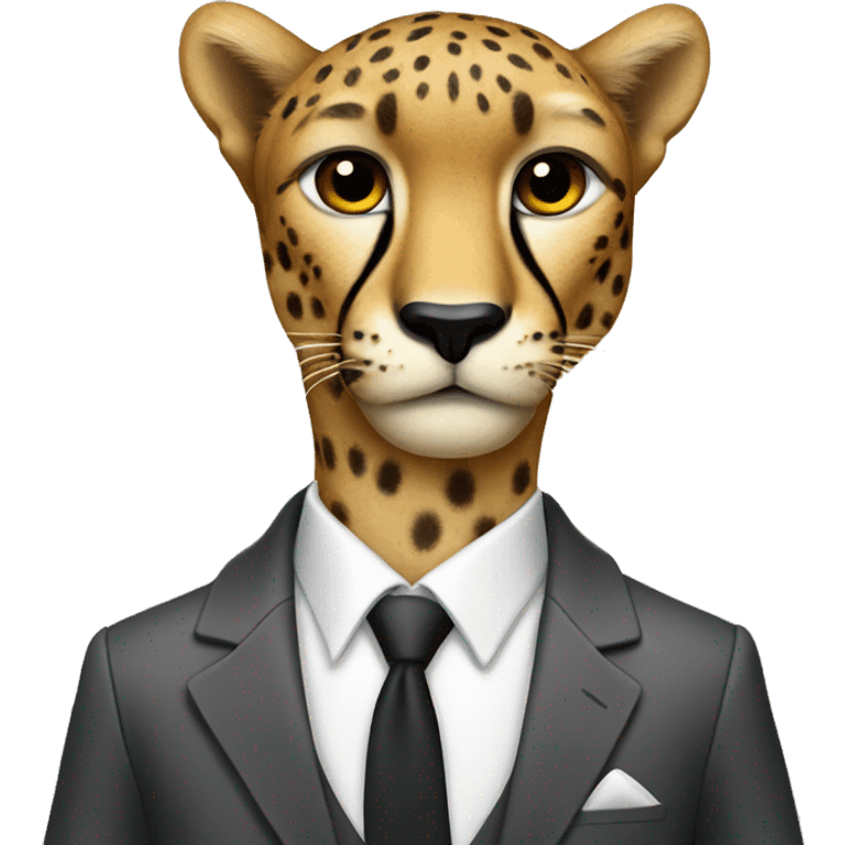 cheetah in a classic suit emoji