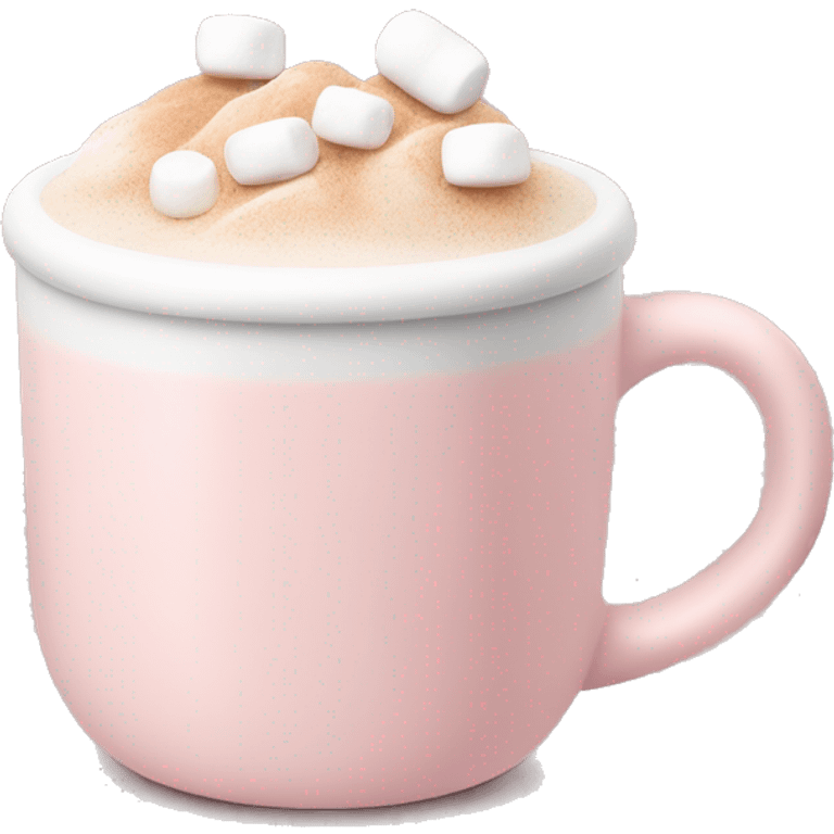 Light Pink mug of latte with marshmallows  emoji