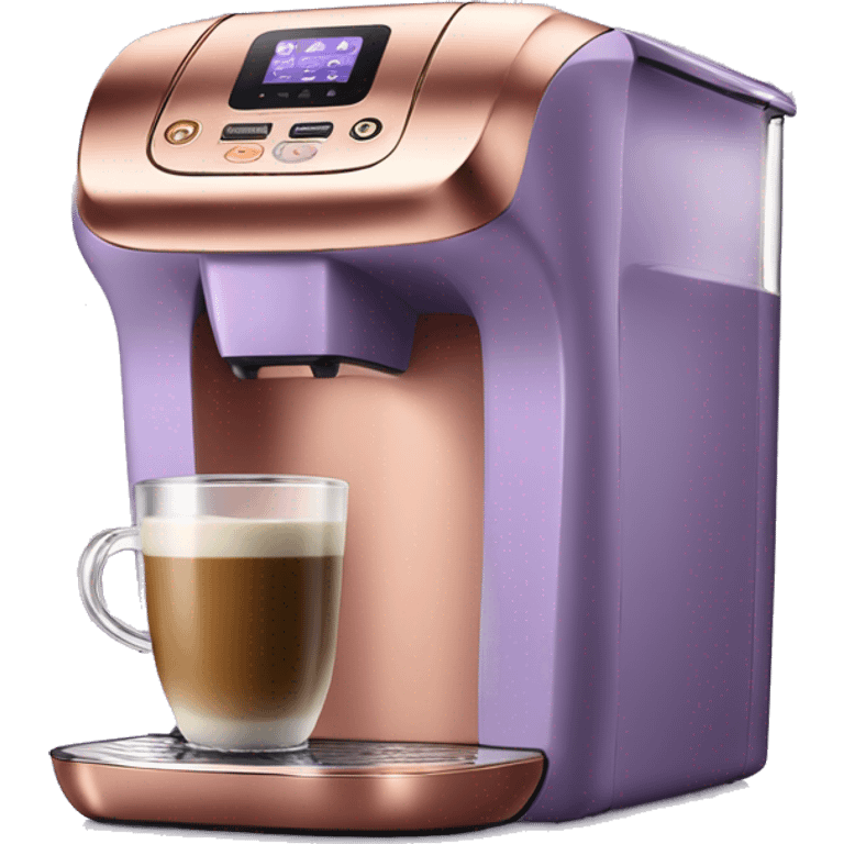 Realistic lavender and rose gold keurig coffee machine. emoji