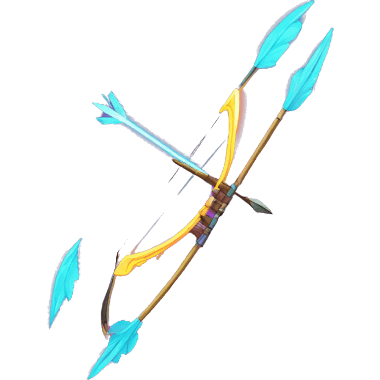 bow and arrow with neon highlights emoji