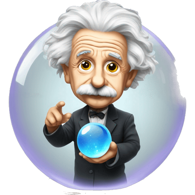 Albert Einstein with crystal ball emoji