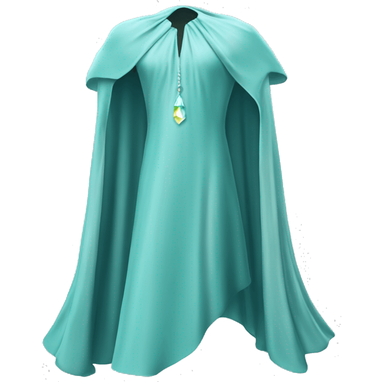 faceless mannequin flapping aquamarine gemstone cape emoji