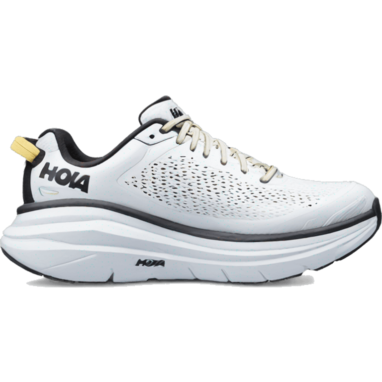 Hoka one one white sneakers  emoji