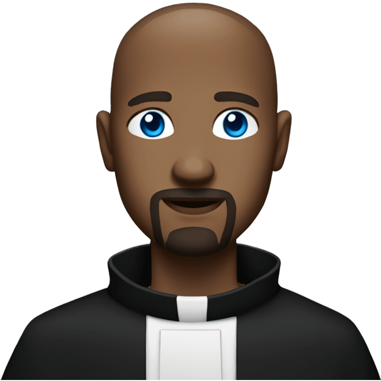 Priest with blue eyes and goatee emoji