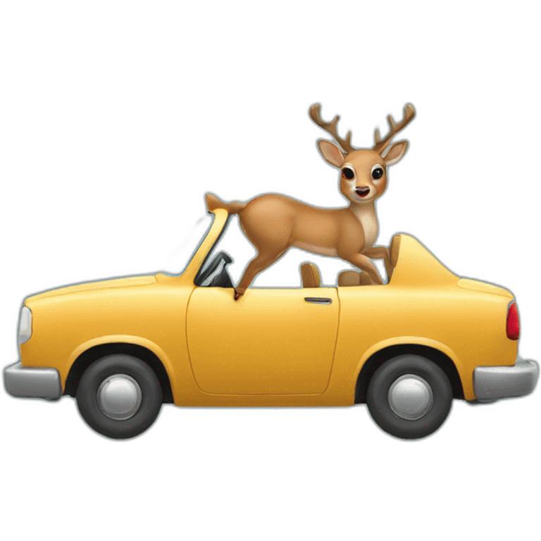 deer driving car emoji