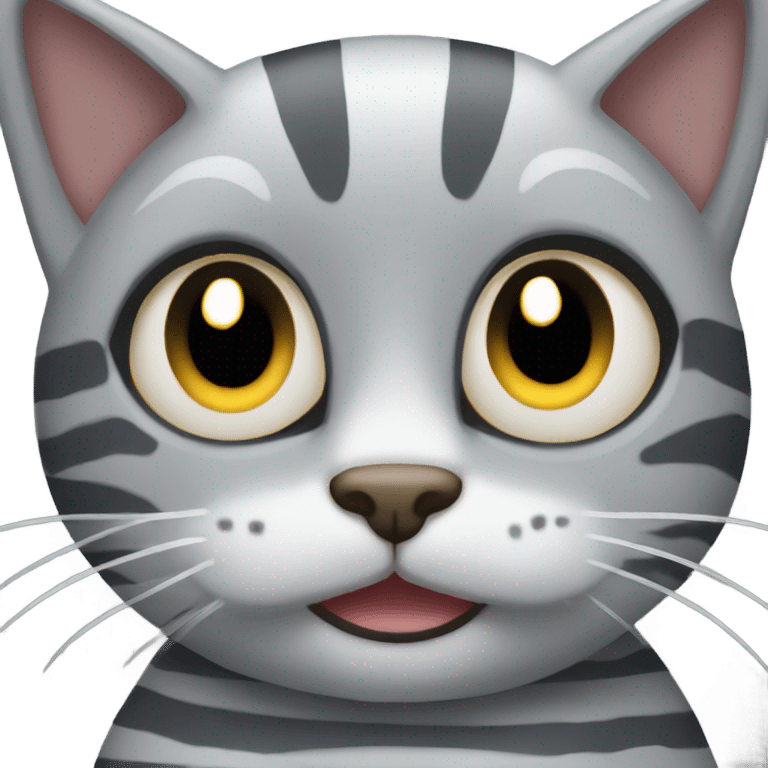 Create a grey striped cat that is very sassy  emoji