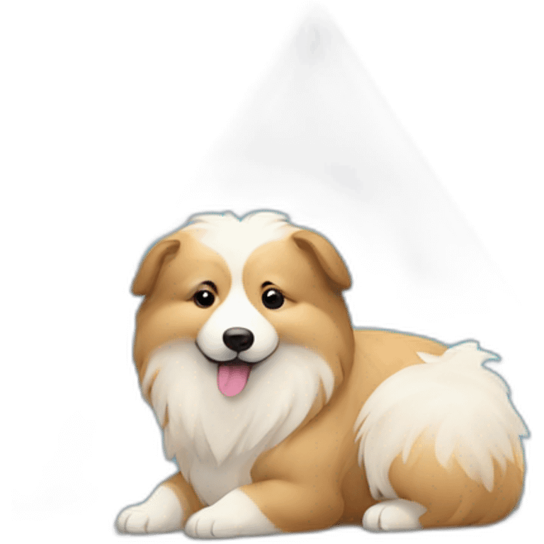 Iceland Sheepdog spitz triangle hears emoji