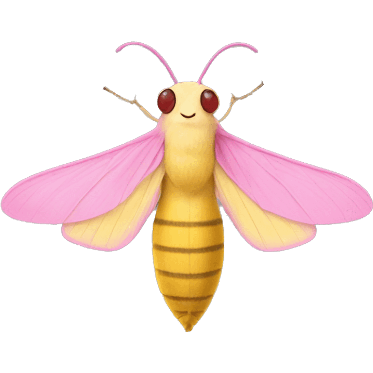 A rosy maple moth emoji