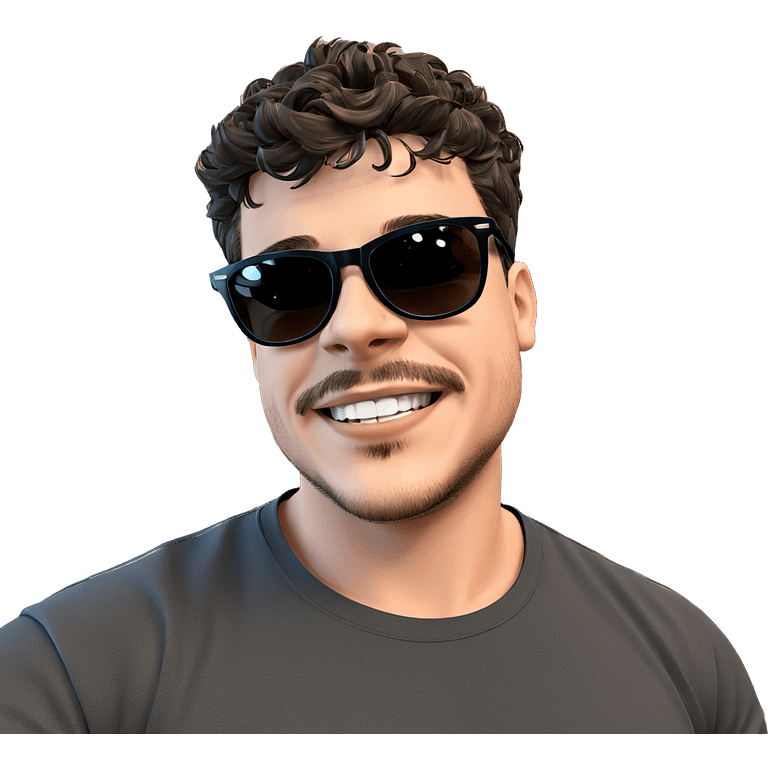 smiling guy with sunglasses indoors emoji