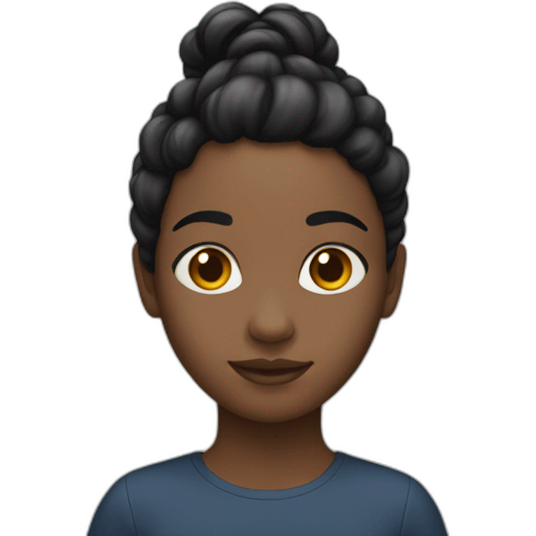 black girl with two low pigtails emoji