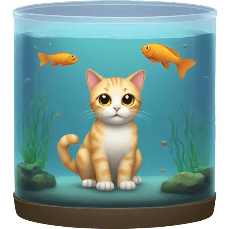 Cat in a fish tank emoji