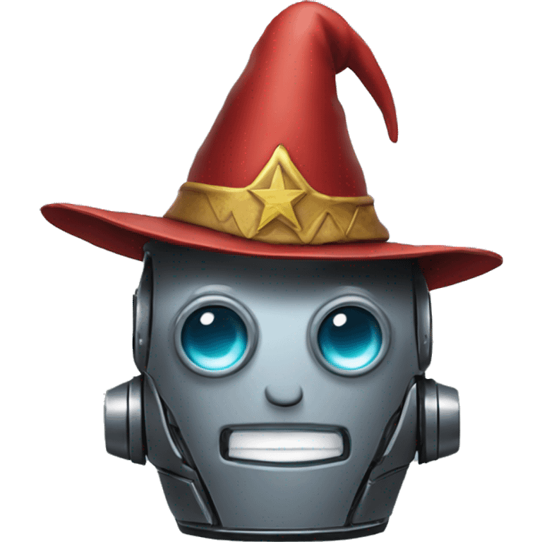 a robot with a wizard's hat emoji