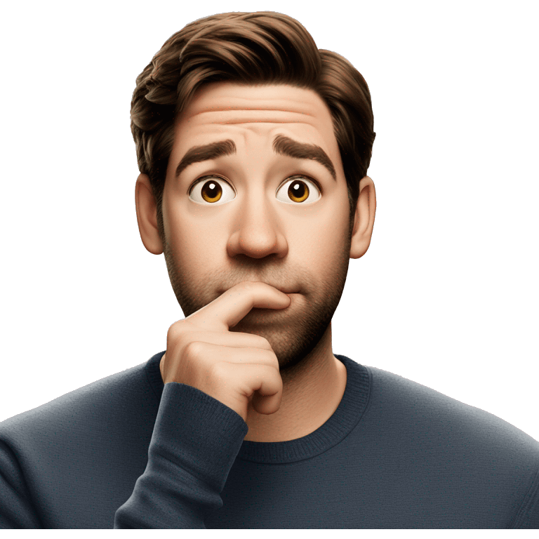 John Krasinski finger on lips emoji